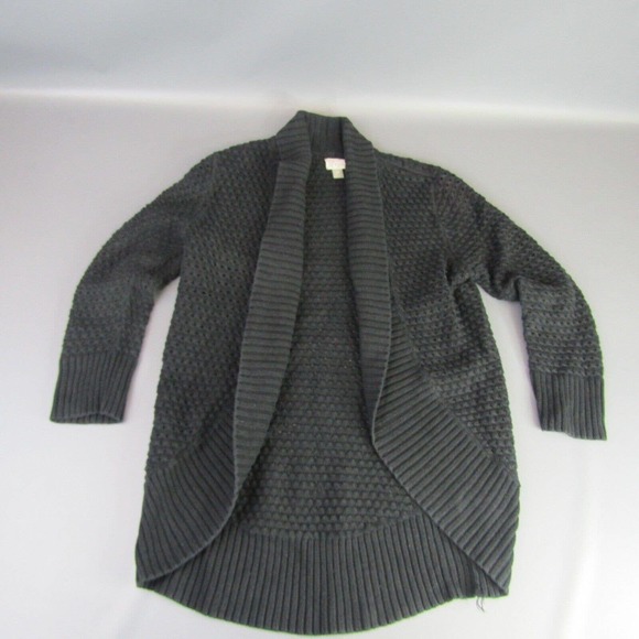 Converse One Star Cardigan Sweater Women's Size M Black Medium Open Front Mesh - Picture 1 of 9